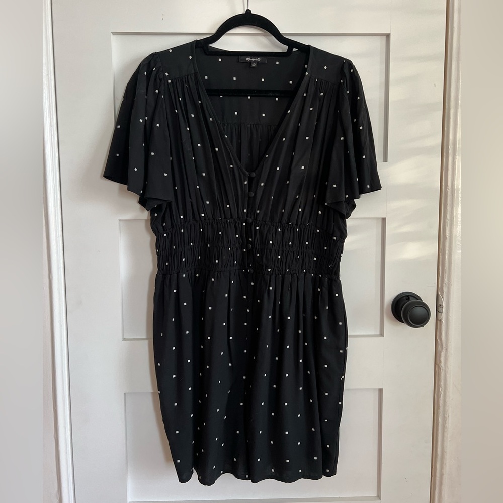 Black button up women’s romper by Madewell